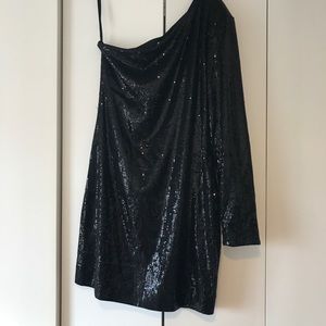 BCBGeneration One Sleeve Sequin Party Dress